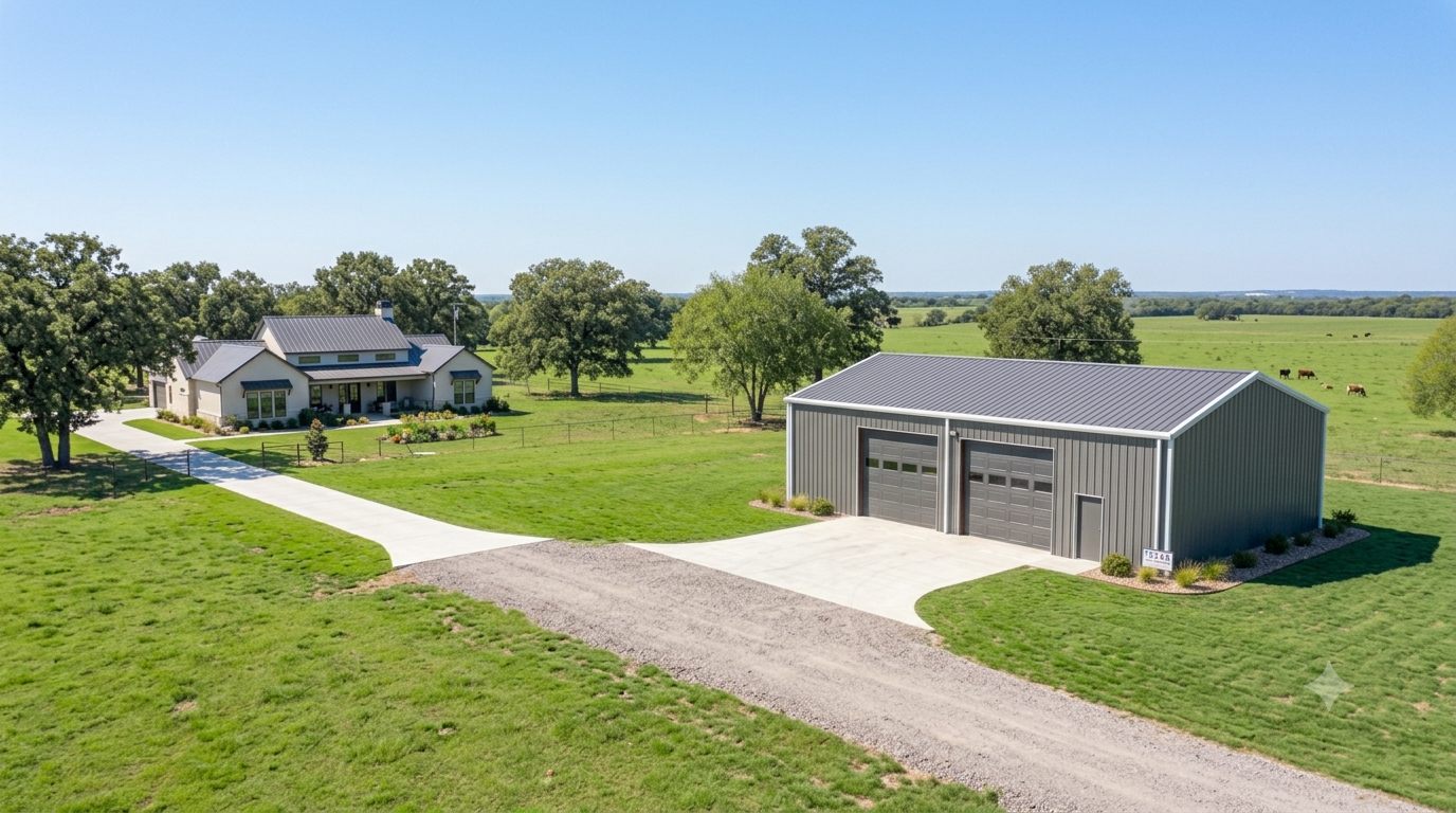 Modern steel building