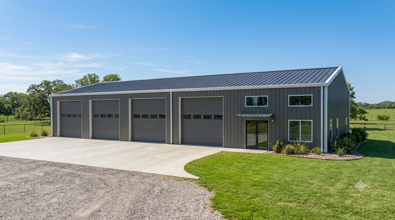 Metal building representative of Tarrant County, Texas