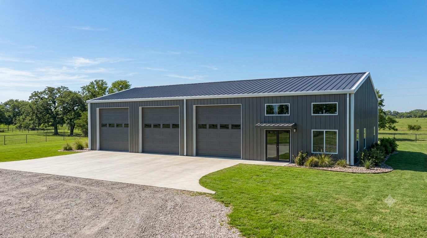 Metal building representative of Harris County, Texas